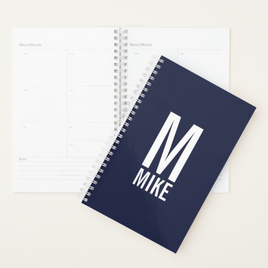 Moderne persoonlijke badmonogram en naam planner (Display)