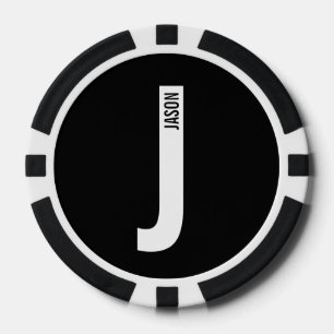 Moderne persoonlijke badmonogram en naam poker chips