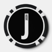 Moderne persoonlijke badmonogram en naam poker chips (Achterkant)