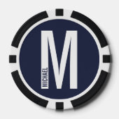 Moderne persoonlijke badmonogram en naam poker chips (Voorkant)
