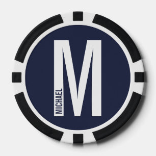 Moderne persoonlijke badmonogram en naam poker chips