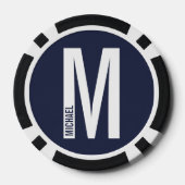 Moderne persoonlijke badmonogram en naam poker chips (Achterkant)