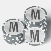 Moderne persoonlijke badmonogram en naam poker chips (Opstapeling)