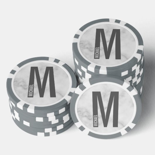 Moderne persoonlijke badmonogram en naam poker chips (Opstapeling)