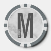 Moderne persoonlijke badmonogram en naam poker chips (Voorkant)