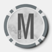 Moderne persoonlijke badmonogram en naam poker chips (Achterkant)
