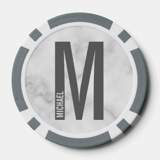 Moderne persoonlijke badmonogram en naam poker chips (Achterkant)