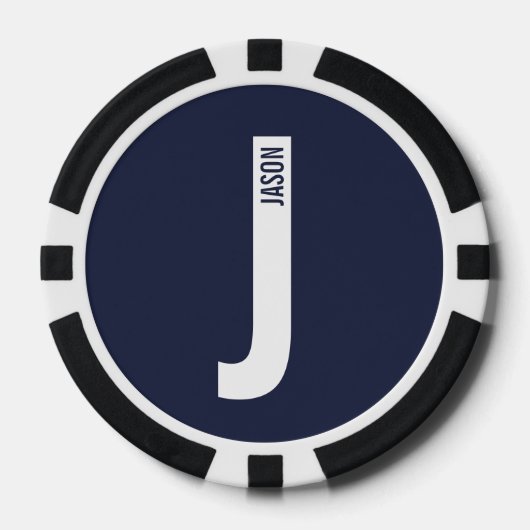 Moderne persoonlijke badmonogram en naam poker chips (Voorkant)