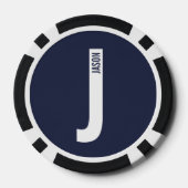 Moderne persoonlijke badmonogram en naam poker chips (Achterkant)