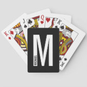 Moderne persoonlijke badmonogram en naam pokerkaarten (Achterkant)
