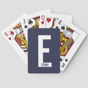 Moderne persoonlijke badmonogram en naam pokerkaarten