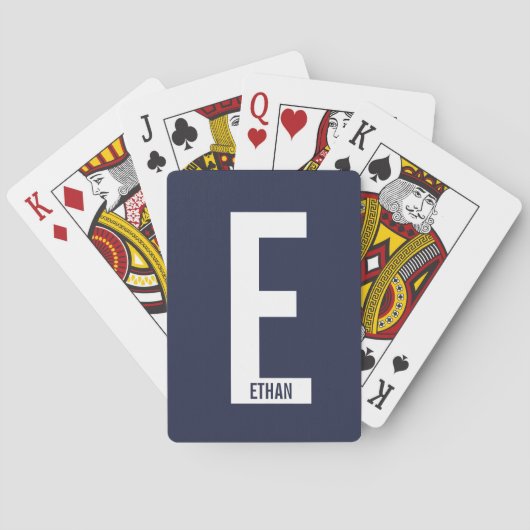 Moderne persoonlijke badmonogram en naam pokerkaarten (Achterkant)