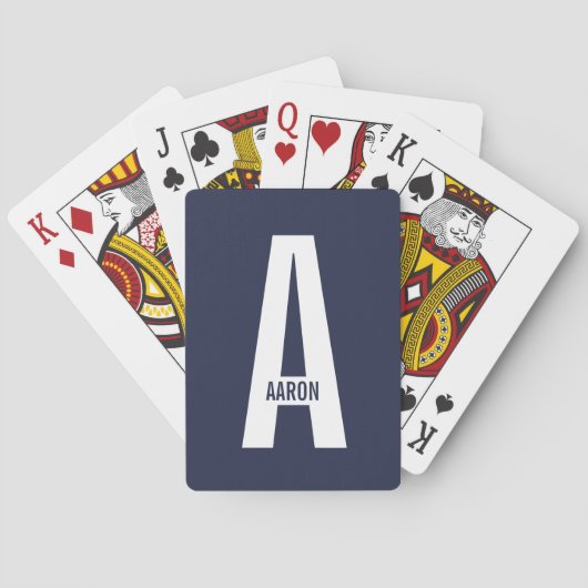 Moderne persoonlijke badmonogram en naam pokerkaarten (Achterkant)