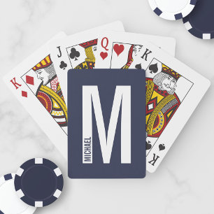Moderne persoonlijke badmonogram en naam pokerkaarten