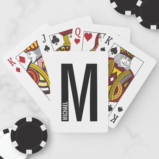Moderne persoonlijke badmonogram en naam pokerkaarten