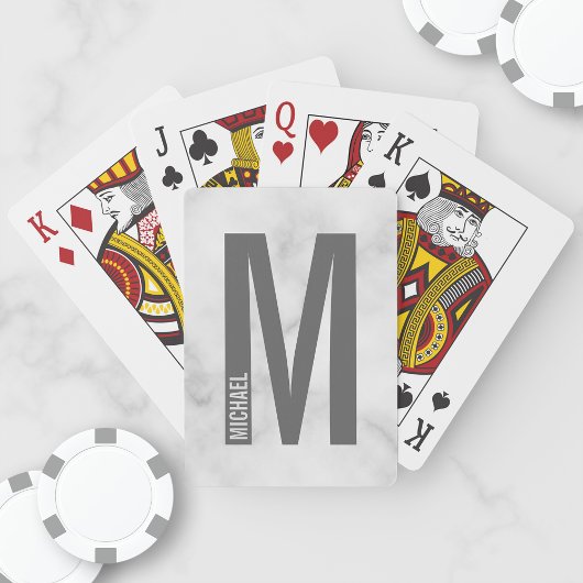 Moderne persoonlijke badmonogram en naam pokerkaarten
