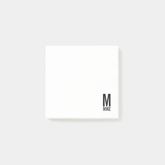 Moderne persoonlijke badmonogram en naam post-it® notes (Voorkant)