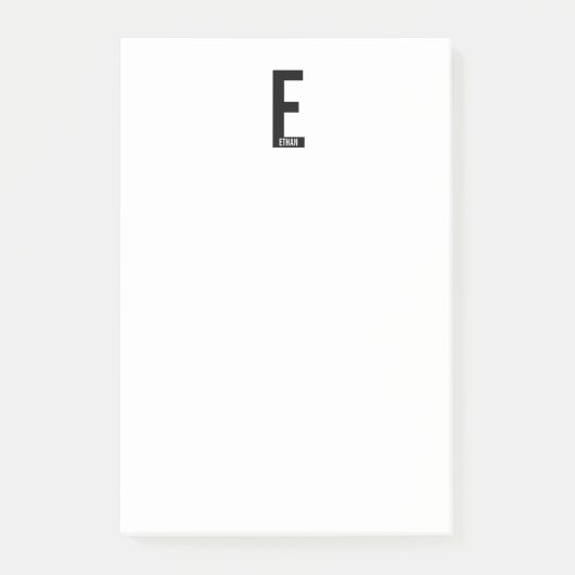 Moderne persoonlijke badmonogram en naam post-it® notes (Voorkant)