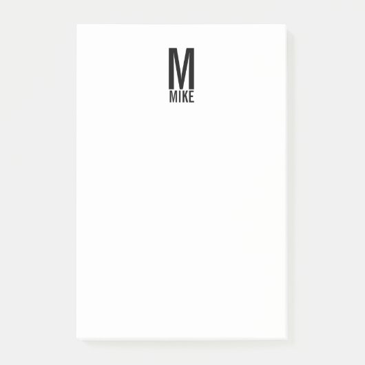 Moderne persoonlijke badmonogram en naam post-it® notes (Voorkant)