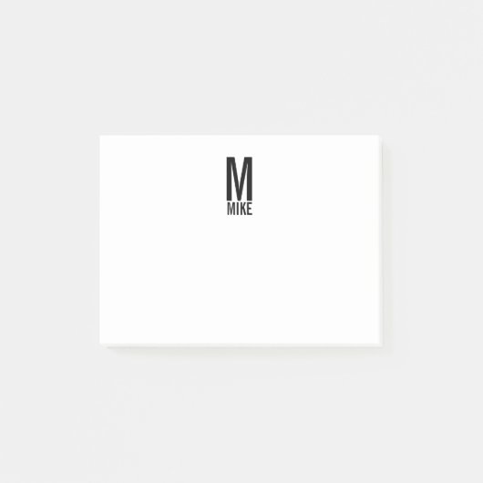 Moderne persoonlijke badmonogram en naam post-it® notes (Voorkant)