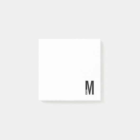 Moderne persoonlijke badmonogram en naam post-it® notes (Voorkant)