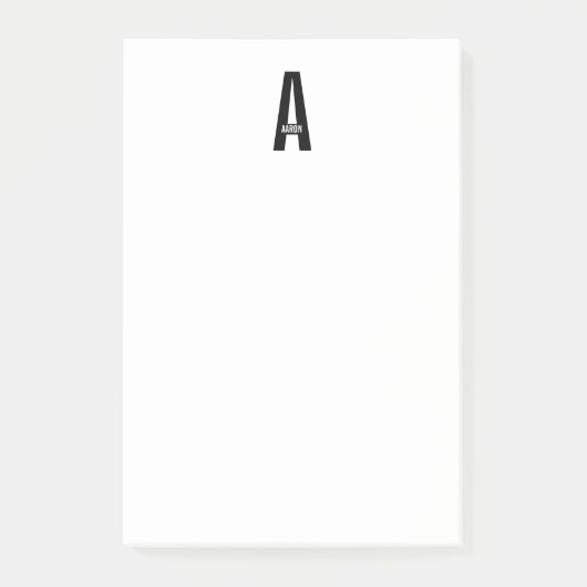 Moderne persoonlijke badmonogram en naam post-it® notes (Voorkant)