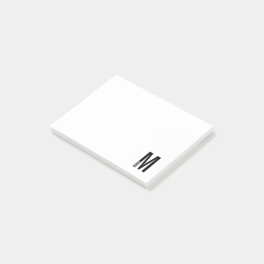 Moderne persoonlijke badmonogram en naam post-it® notes (Schuin)