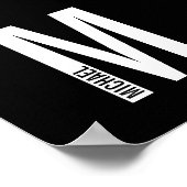 Moderne persoonlijke badmonogram en naam poster (Hoek)