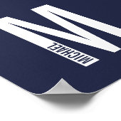 Moderne persoonlijke badmonogram en naam poster (Hoek)
