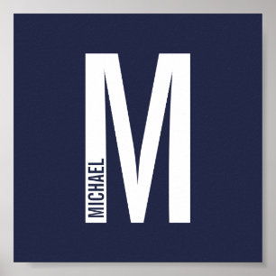 Moderne persoonlijke badmonogram en naam poster