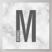 Moderne persoonlijke badmonogram en naam poster (Voorkant)