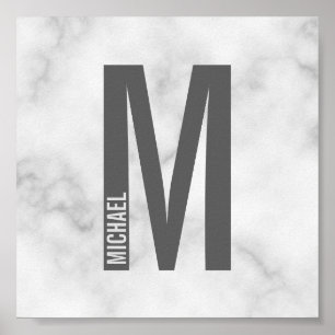 Moderne persoonlijke badmonogram en naam poster