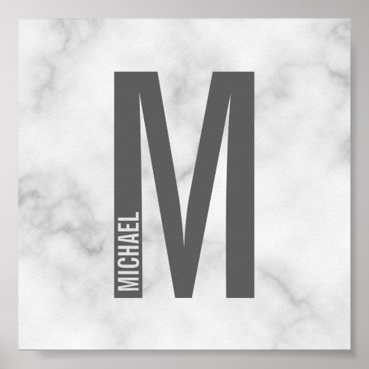 Moderne persoonlijke badmonogram en naam poster (Voorkant)