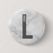 Moderne persoonlijke badmonogram en naam ronde button 5,7 cm (Voorkant)