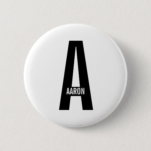 Moderne persoonlijke badmonogram en naam ronde button 5,7 cm (Voorkant)