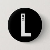 Moderne persoonlijke badmonogram en naam ronde button 5,7 cm (Voorkant)