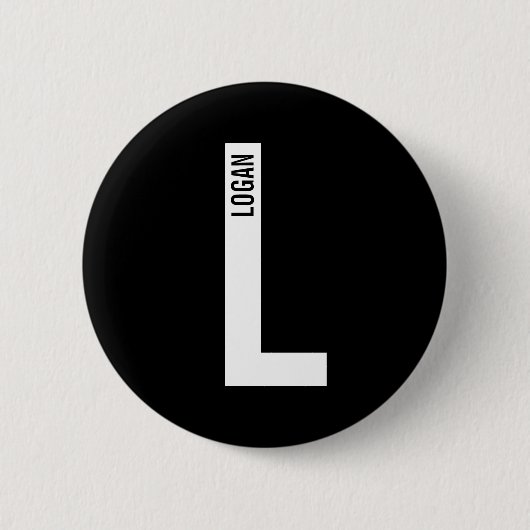 Moderne persoonlijke badmonogram en naam ronde button 5,7 cm (Voorkant)