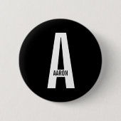 Moderne persoonlijke badmonogram en naam ronde button 5,7 cm (Voorkant)