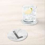 Moderne persoonlijke badmonogram en naam ronde kartonnen onderzetter (Insitu)