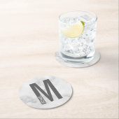 Moderne persoonlijke badmonogram en naam ronde kartonnen onderzetter (Insitu)