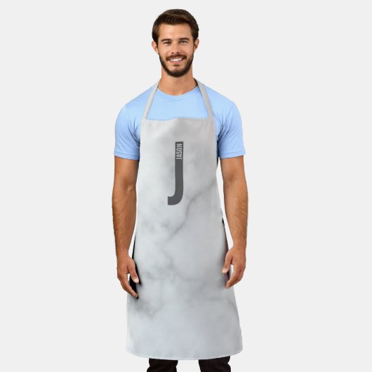 Moderne persoonlijke badmonogram en naam schort (Gedragen)