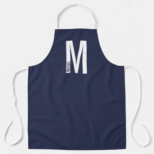 Moderne persoonlijke badmonogram en naam schort (Voorkant)