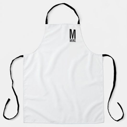 Moderne persoonlijke badmonogram en naam schort (Voorkant)