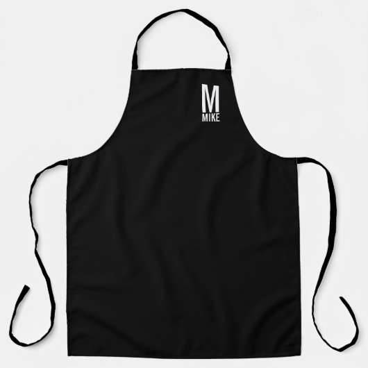 Moderne persoonlijke badmonogram en naam schort (Voorkant)
