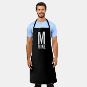 Moderne persoonlijke badmonogram en naam schort (Gedragen)