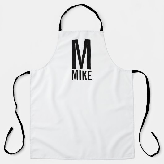Moderne persoonlijke badmonogram en naam schort (Voorkant)