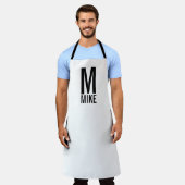 Moderne persoonlijke badmonogram en naam schort (Gedragen)