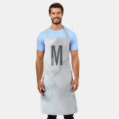 Moderne persoonlijke badmonogram en naam schort (Gedragen)