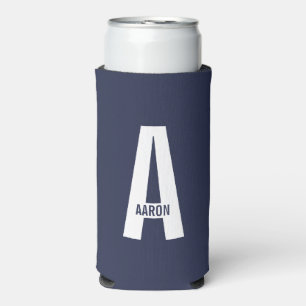 Moderne persoonlijke badmonogram en naam seltzer blikjeskoeler