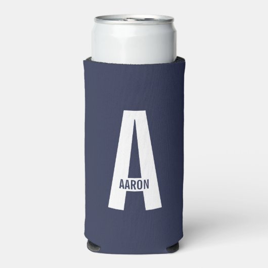 Moderne persoonlijke badmonogram en naam seltzer blikjeskoeler (Seltzer Voorkant)